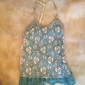 Teal lace tunic